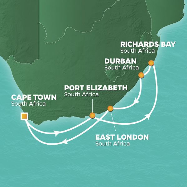 PerryGolf 2020 South Africa Golf Cruise Map